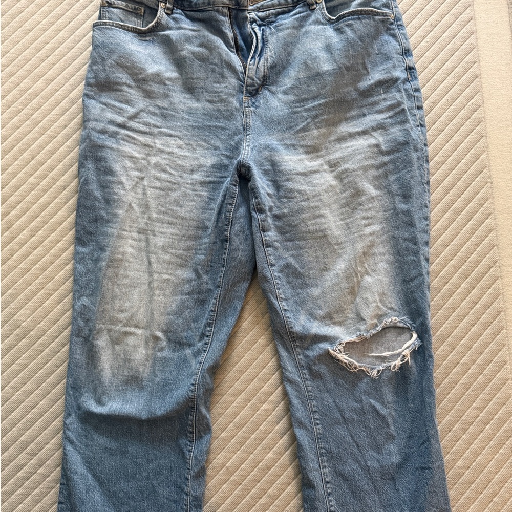 LOFT Light Blue Distressed Ankle Jeans